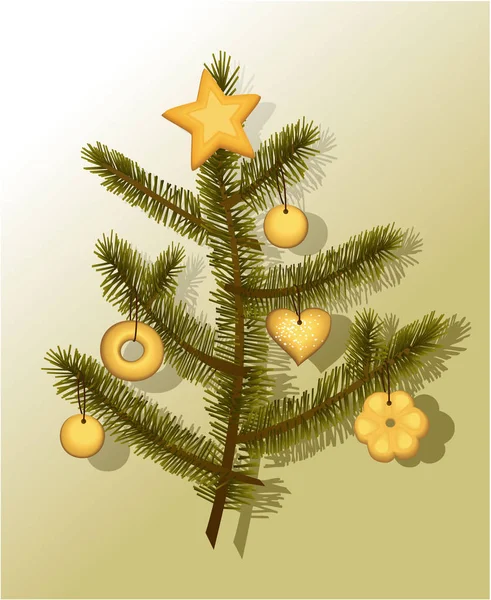 Süßer Weihnachtsbaum — Stockvektor