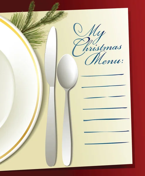 Illustrazione menu di Natale — Vettoriale Stock