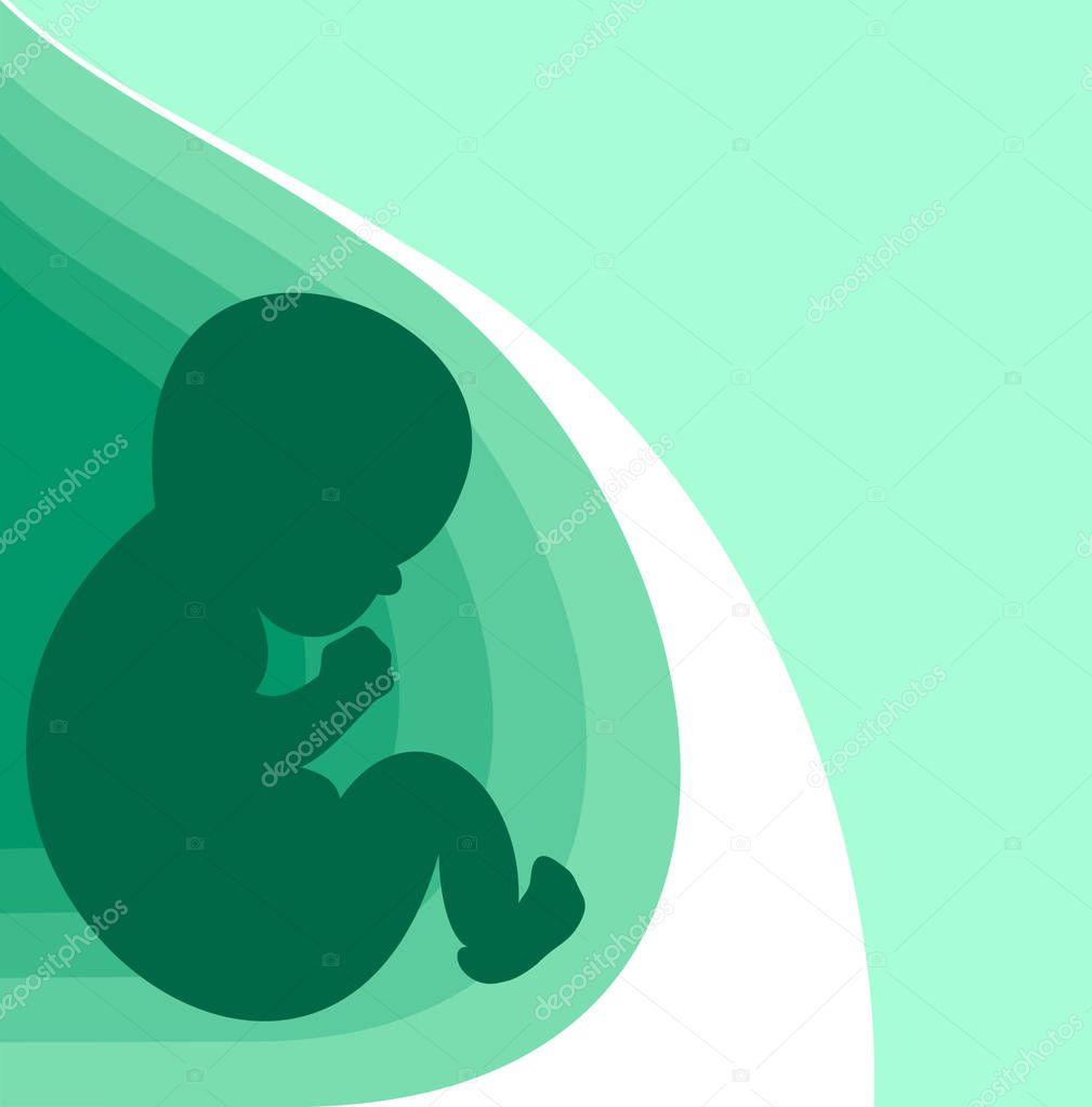 Fetus silhouette design - vector medical background