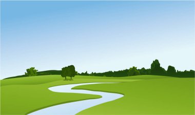 Yeşil kırsal manzara 