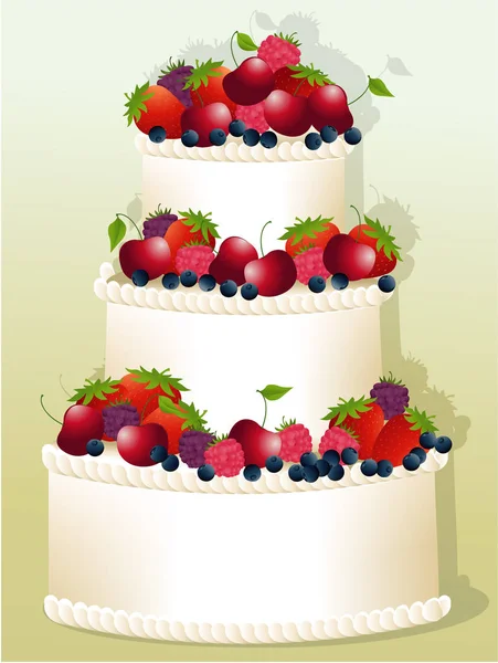 Grand gâteau d'anniversaire — Image vectorielle