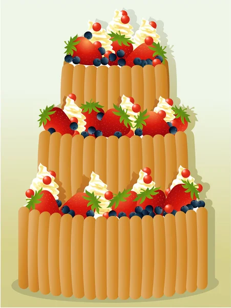 Büyük doğum günü pastası — Stok Vektör