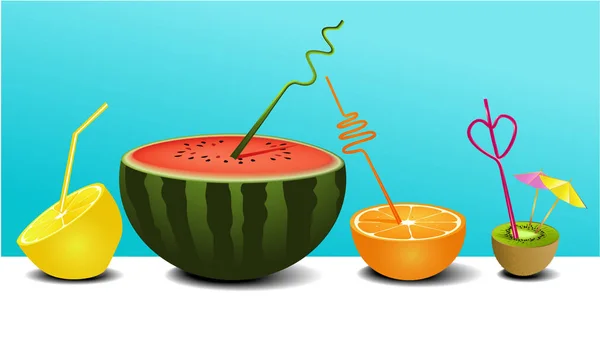 Summer fruit juice — Stock Vector