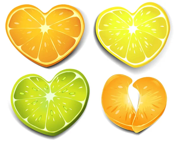 Citrus bentuk jantung - Stok Vektor