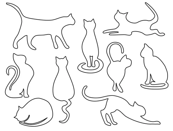 Ένα γραμμικό σχέδιο γάτα — Διανυσματικό Αρχείο