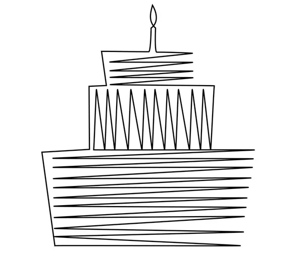 Dibujo de pastel de cumpleaños — Archivo Imágenes Vectoriales