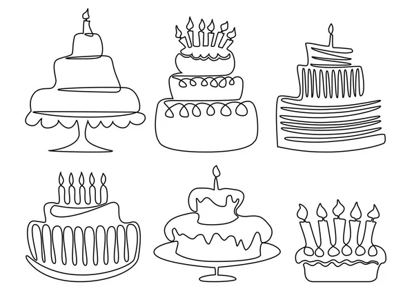 Birthday cake drawing — Stock Vector