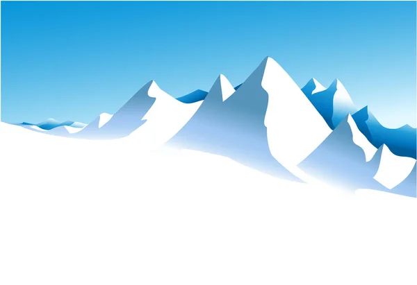 Vinter Vita bergen — Stock vektor