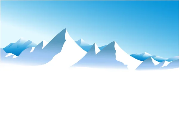 Invierno montañas blancas — Vector de stock