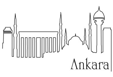 Ankara şehir bir çizgi çizim arka plan