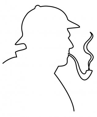 Sherlock Holmes one line drawing vector Sherlock Holmes one line drawing vector