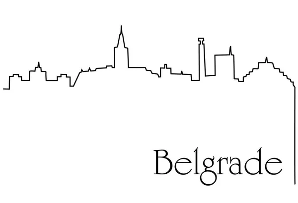 Belgrade city jednej linii rysunku tła — Wektor stockowy
