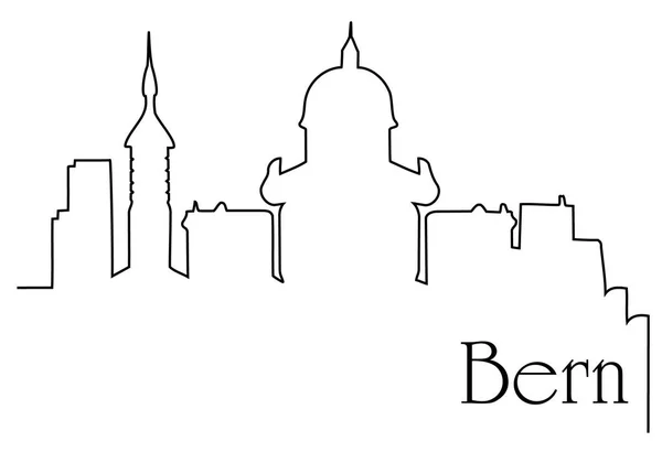 Bern miasto jedna linia rysunek tło — Wektor stockowy