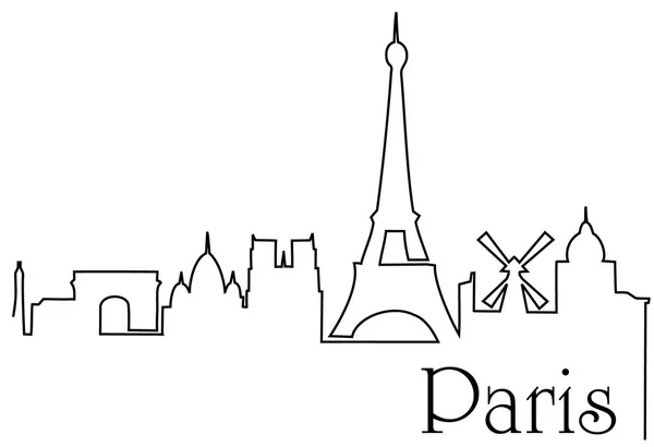 Παρίσι πόλη ένα γραμμικό σχέδιο υποβάθρου — Διανυσματικό Αρχείο