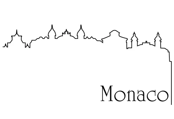 Monako miasto jedna linia rysunek tło — Wektor stockowy
