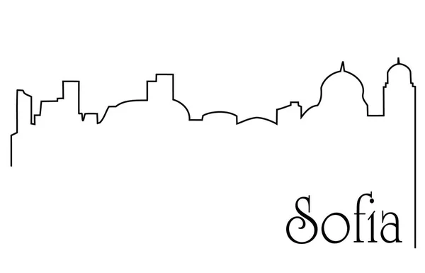Tło jednej linii rysunku miasta Sofia — Wektor stockowy