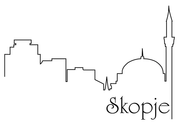 Tło jednej linii rysunku miasta Skopje — Wektor stockowy