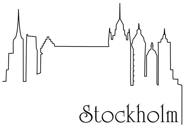 Stockholm city jednej linii rysunku tła — Wektor stockowy