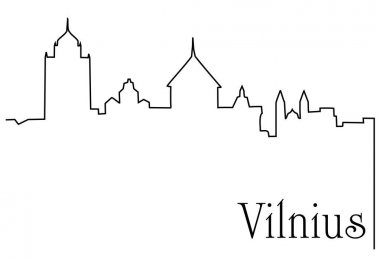 Vilnius şehir bir çizim için arka plan