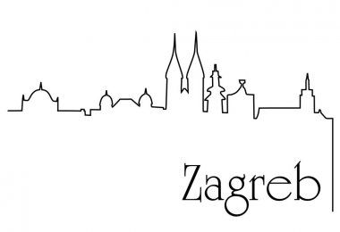  Zagrep şehir bir çizim için arka plan
