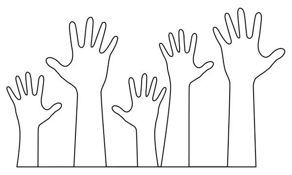 Hands one line drawing — Stock Vector