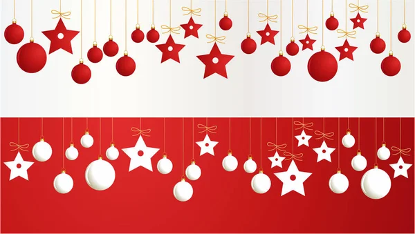 Weihnachtsbanner mit Dekoration — Stockvektor