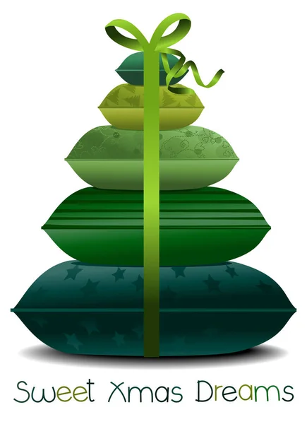 Árbol de almohadas de Navidad — Vector de stock
