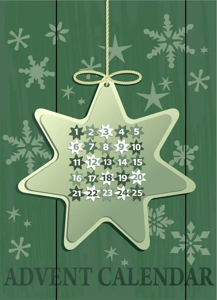 Julkalender med julstjärna — Stock vektor