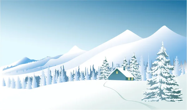 冬の国の風景 — ストックベクタ