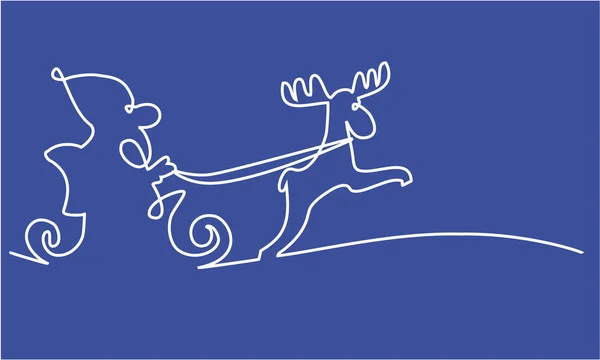 サンタ クロース 1 ライン描画 — ストックベクタ