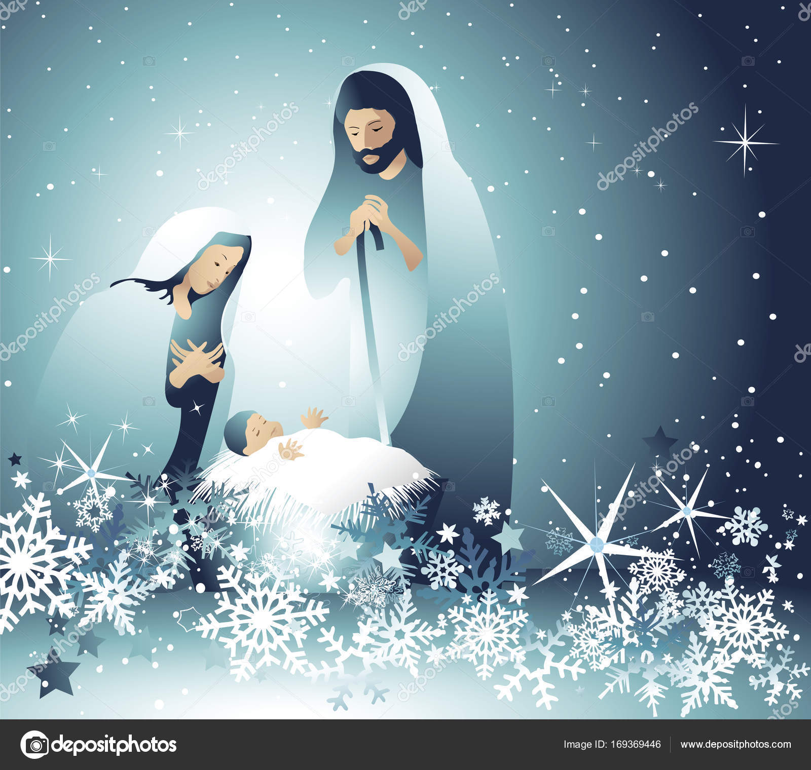 Nativity scene with Holy Family Stock Vector Image by ©agnieszka 169369446
