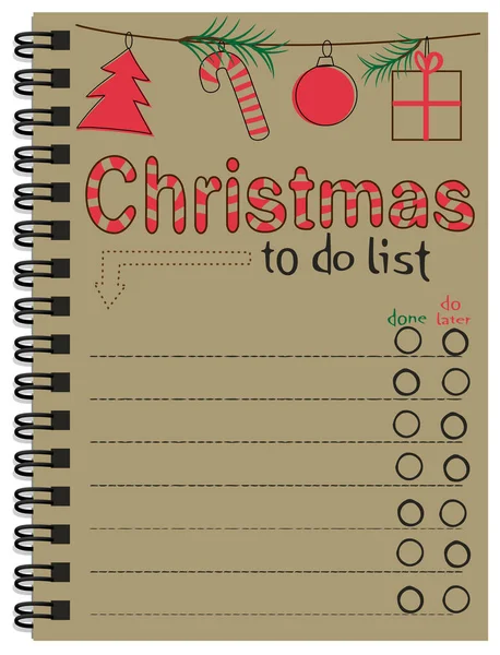 Weihnachten steht auf der Wunschliste — Stockvektor