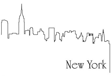 New York'ta bir çizim için arka plan ile metropol cityscape