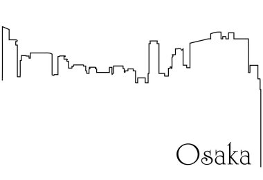 Osaka city bir çizim için arka plan ile metropol cityscape