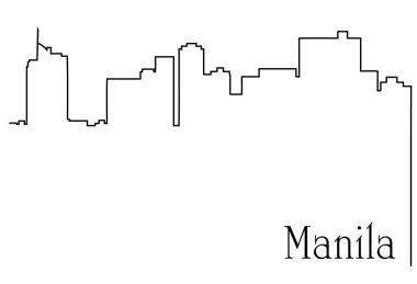 Manila şehir bir çizim için arka plan ile metropol cityscape