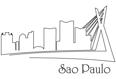 Sao Paolo şehir bir çizim için arka plan ile metropol cityscape
