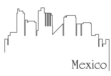 Mexico city bir çizim için arka plan ile metropol cityscape