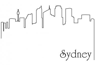 Sydney şehir bir çizim için arka plan ile metropol cityscape