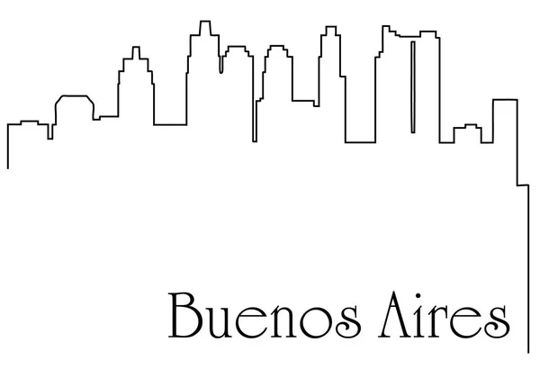 Cidade Buenos Aires Uma Linha Desenho Abstrato Fundo Com Metrópole — Vetor de Stock