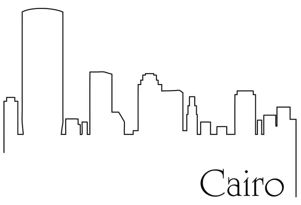 Caire Ville Une Ligne Dessin Fond Abstrait Avec Métropole Paysage — Image vectorielle