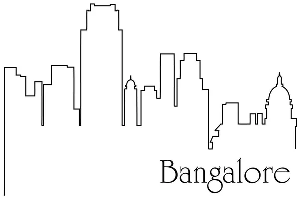 Bangalore City Jedna Linia Rysunek Streszczenie Tło Gród Metropolia — Wektor stockowy