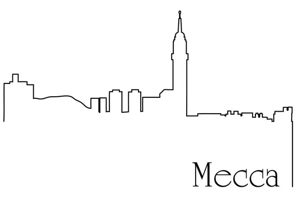 Meca Cidade Uma Linha Desenho Abstrato Fundo Com Metrópole Cityscape —  Vetores de Stock