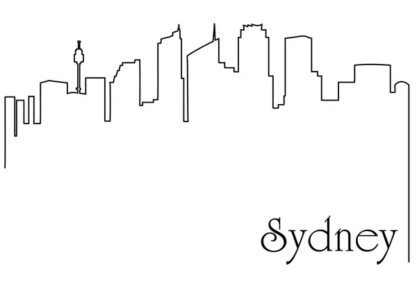 Sydney Ville Une Ligne Dessin Fond Abstrait Avec Métropole Paysage — Image vectorielle