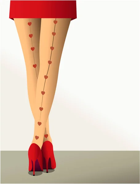 Valentine Background High Heeled Shoes — Stock Vector