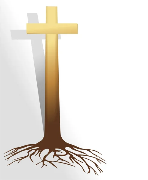 Abstracte Christian Cross Religieus Symbool — Stockvector