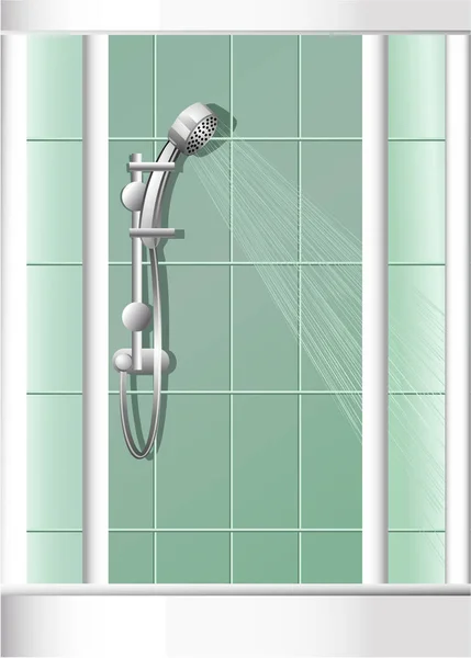 浴室淋浴室内 矢量插画 — 图库矢量图片