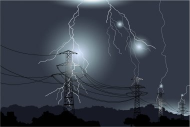 Şimşek, fırtına, elektrik deşarjları, tehlikeli hava.