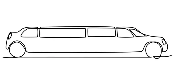 Astratto Limousine Una Linea Disegno — Vettoriale Stock