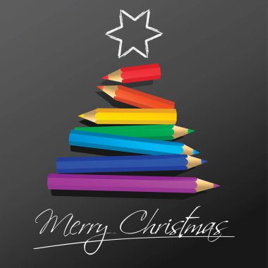 Gökkuşağı renklerinde soyut Noel ağacı