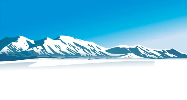 Зимний Пейзаж Высокими Горах — стоковый вектор